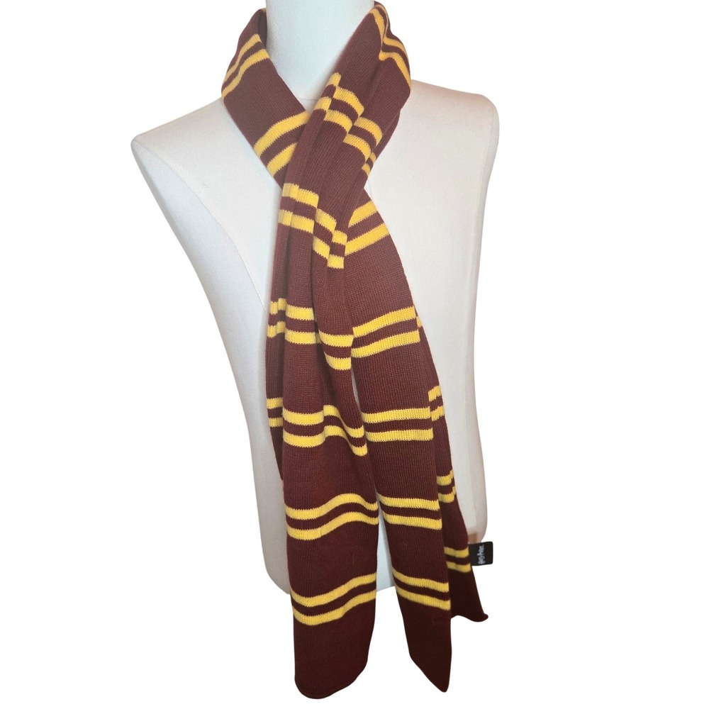 Harry Potter‎ Gryffindor House Scarf Maroon Gold Stripes Knit Wizarding World